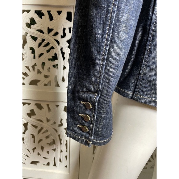 Eddie Bauer Women’s Blue Denim 4 Pockets Jacket Size Large EUC - Picture 9 of 11